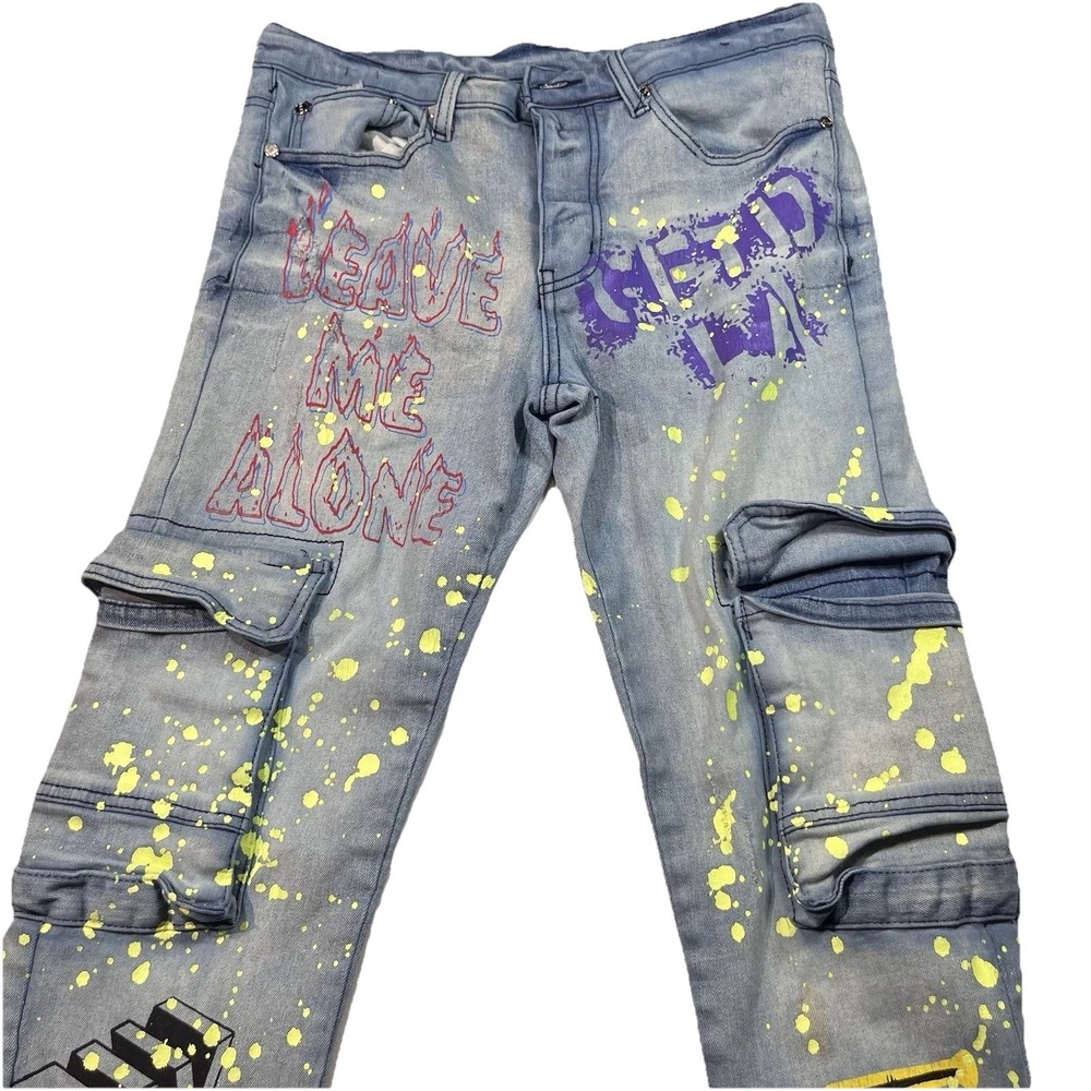 Men's GFTD Los Angeles Graphic Graffiti Designed‎ Jeans 32x32